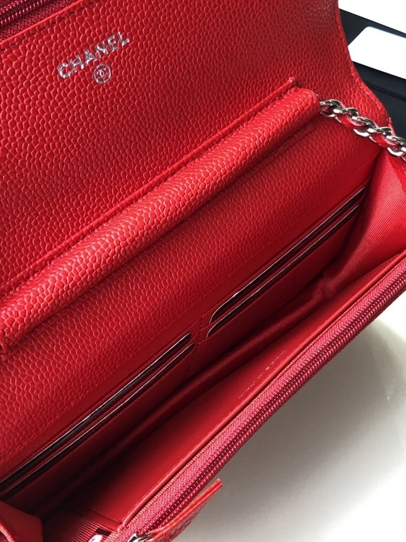 Firstbag Ru WITH WALLET HARDWARE SILVER CAVIAR CHAIN CHANEL 0728